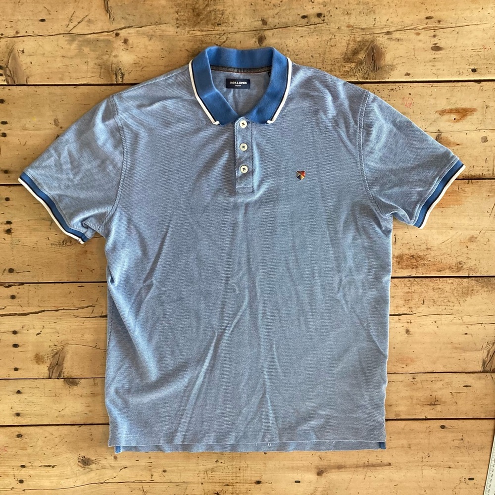 2/20$ Jack & Jones blue polo size XL